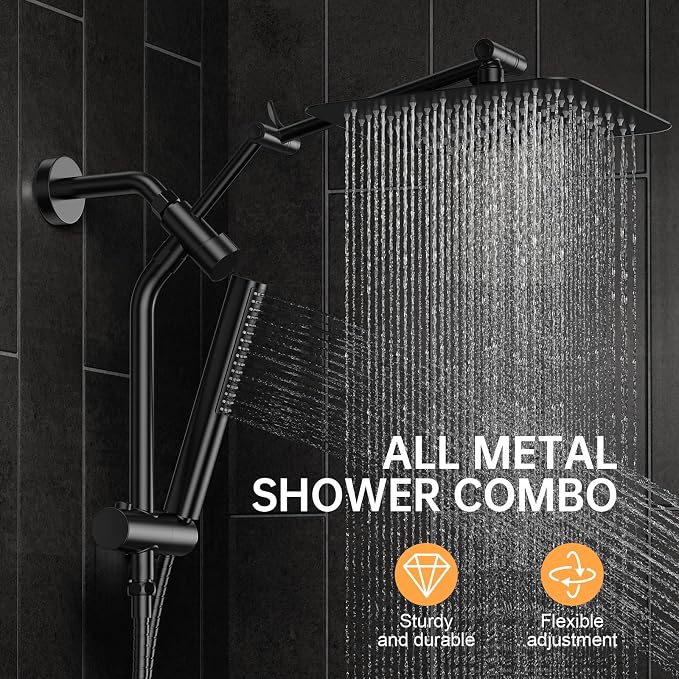 Veken 10" Luxurious All Metal Rain Shower Head - Image 2