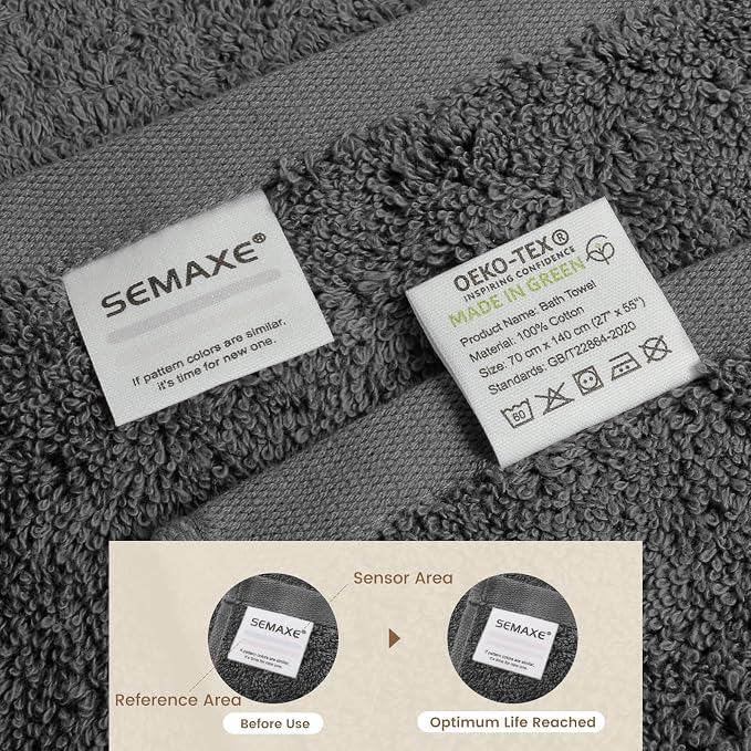 SEMAXE 4-Pack Luxury Bath Towels - Image 4