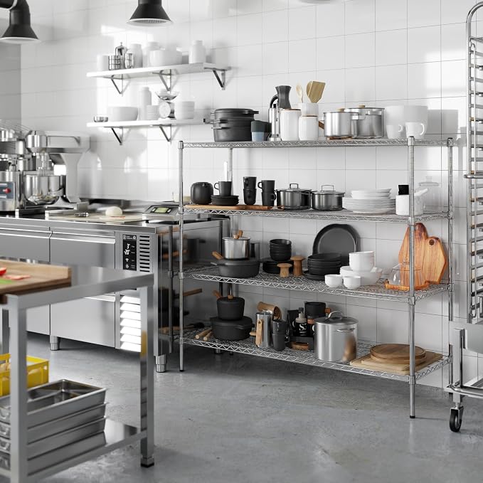 21" Deep x 60" Wide x 54" Height Wire Shelving Kit | 4-Tier | NSF Commercial - Image 5