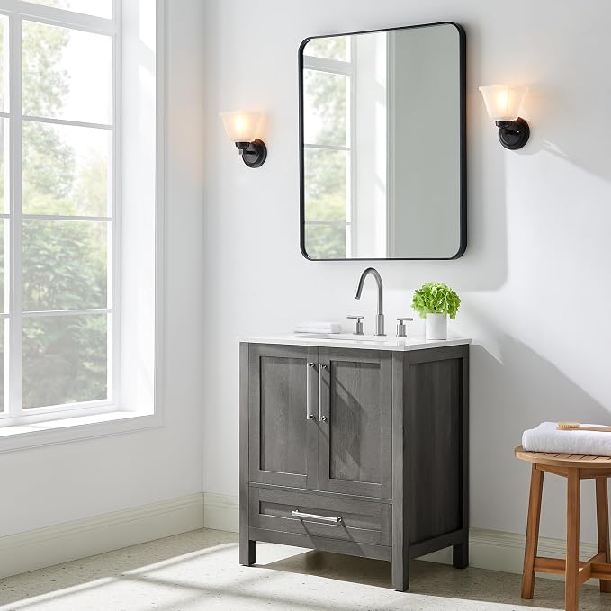 Daisy Grey Wood 30-Inch Single Bathroom Vanity - Image 6