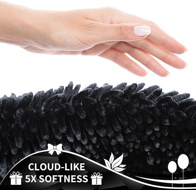 Yimobra Chenille Bathroom Rugs Non Slip, Extra Thick Soft Absorbent Bath Rug - Image 5