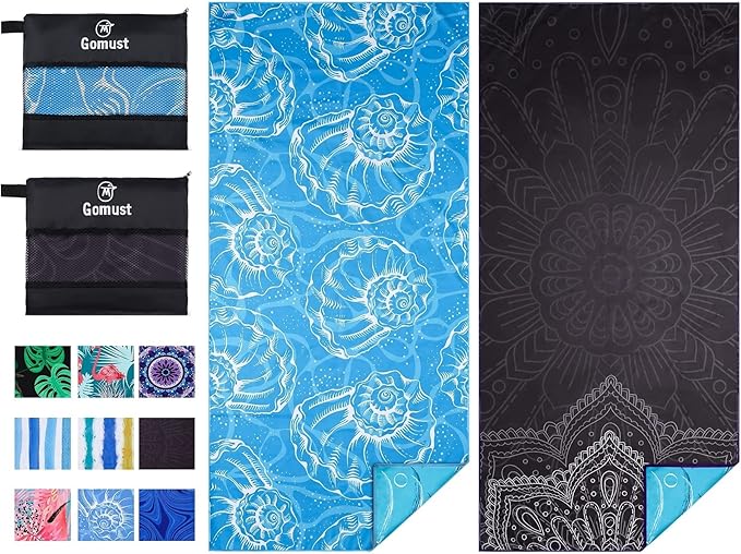 2 Pack Lightweight Thin Beach Towel Oversized 71"x32" Big Extra Large by Gomust