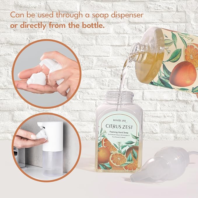 ROMIIE ZOI Citrus Zest Foaming Hand Soap Refill Gift Set – 3 Pack - Image 8