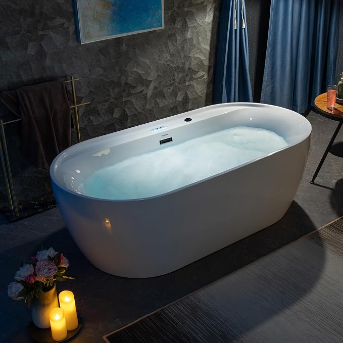 WOODBRIDGE 72" x 35-3/8" Whirlpool and Air Bath Heated Soaking Combination Tub - Image 24