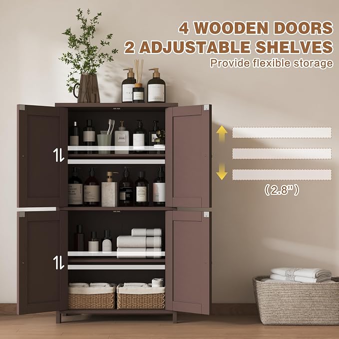 Nuturelly Bathroom Floor Storage Cabinet, Bathroom Organizers and Storage - Image 5