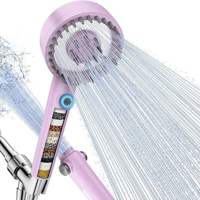 Filtered Shower Head with Handheld, High Pressure 4 Spray Mode Showerhead with by Sipaote
