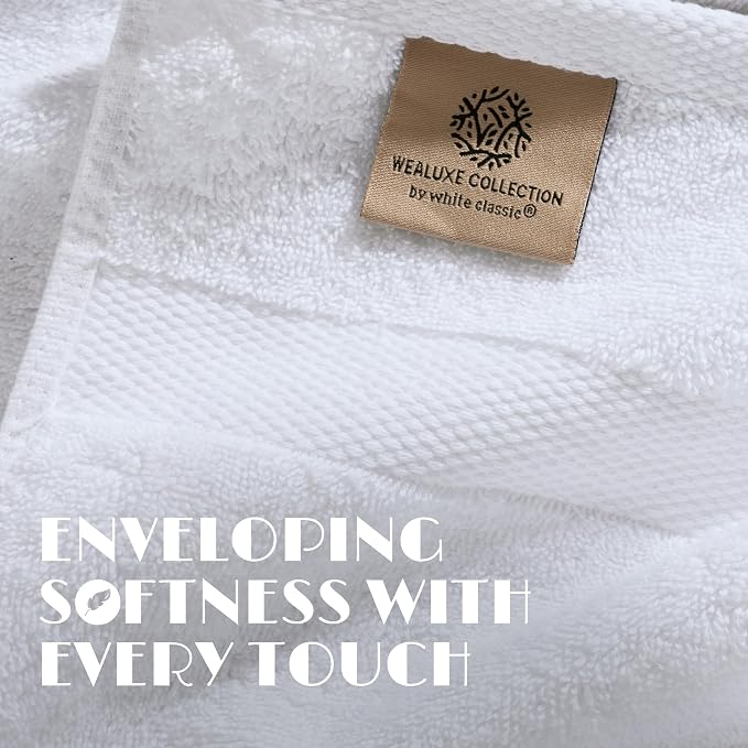 Wealuxe White Bath Towels 27x54 Inch, Cotton Towel Set - Image 3