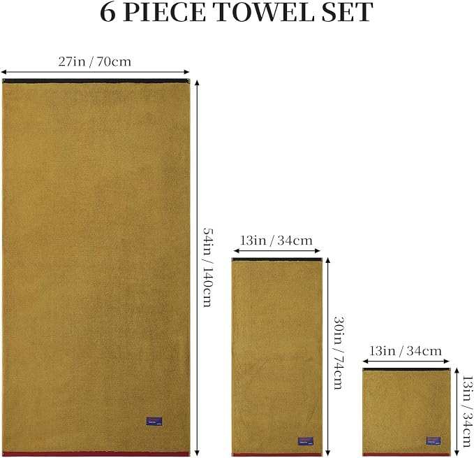 REDKISS 6 Pack Cotton Towel Set - Image 3