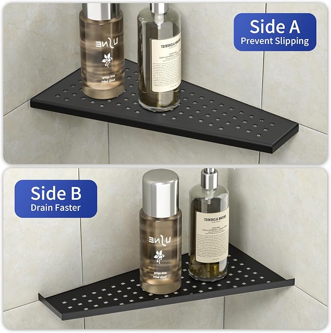 Corner Shower Shelf 2PCS, Trapezoid Bathroom Shelves 12'' - Image 4