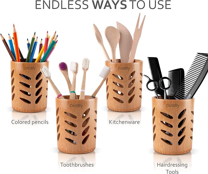 2-Pack of Eco-Friendly Bamboo Toothbrush Holders - Image 4