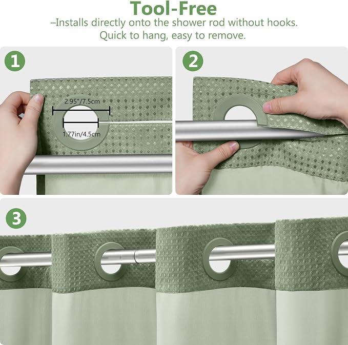 VANZAVANZU Hookless Shower Curtain - Image 7
