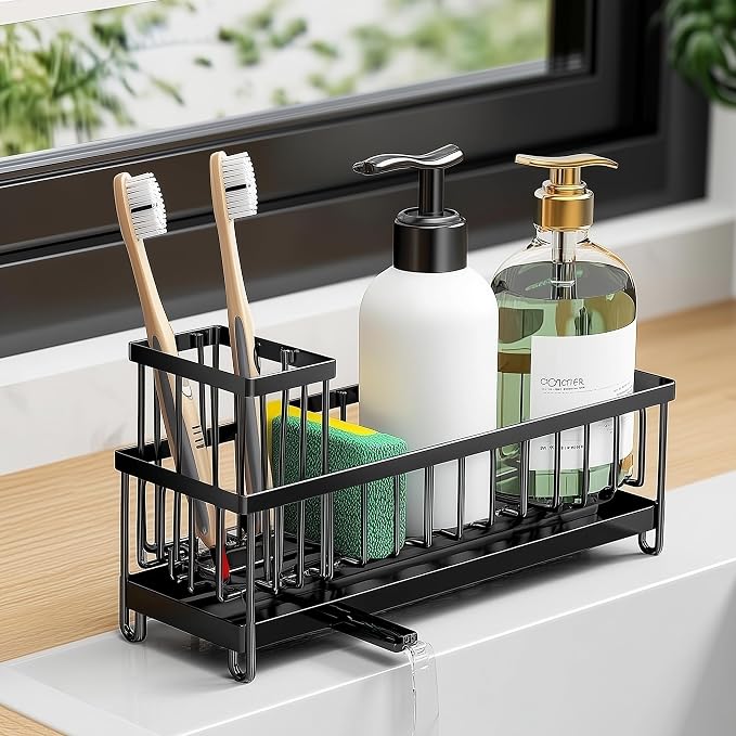Matani Black Toothbrush Holder for Bathroom Sink, Countertop Organizer - Image 6