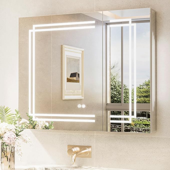TokeShimi 36 x 30 LED Mirrored Medicine Cabinet by RefinedBathroomAccessories