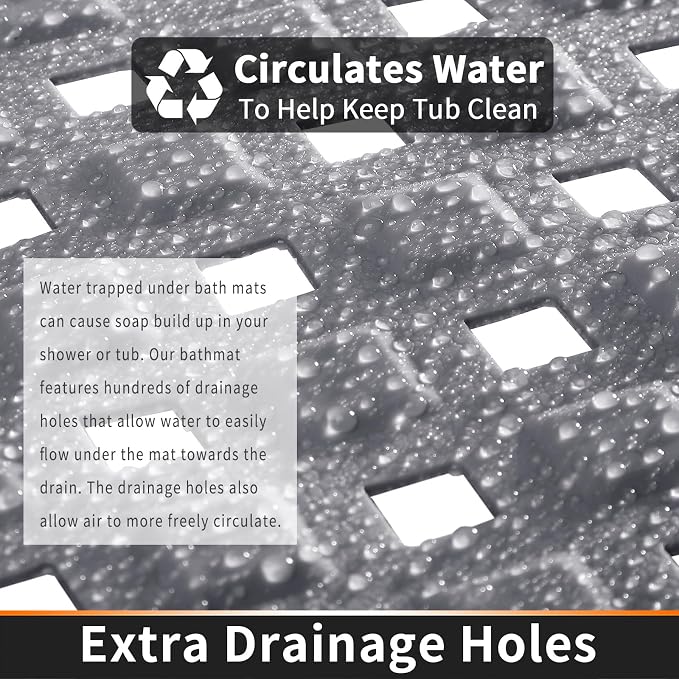 Yimobra Bathtub Mat Non Slip, Super Strong Suction Cups, 27.5"x15.5" Long - Image 3