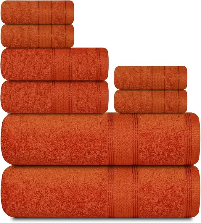 Casa Lino Bath Towel Set of 8 by CASALINO