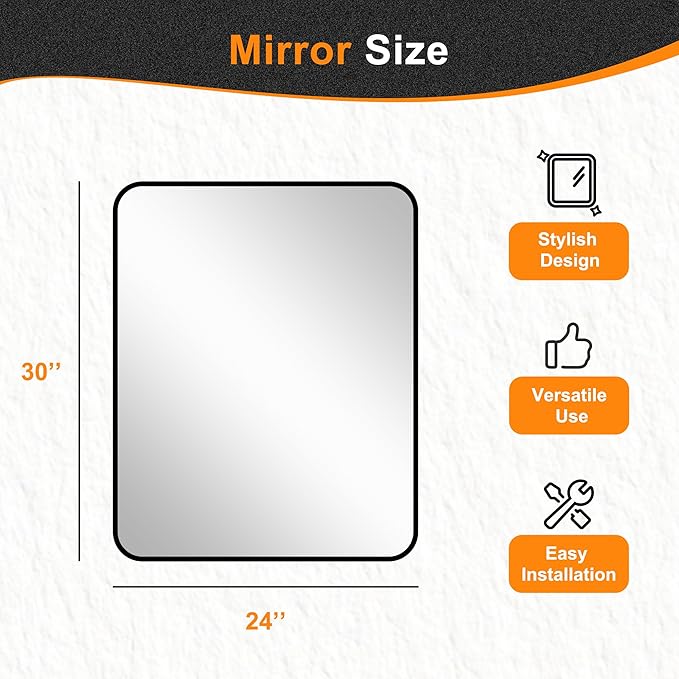 Delma Bathroom Vanity Mirror, High-Definition Bathroom Mirror, Versatile - Image 6