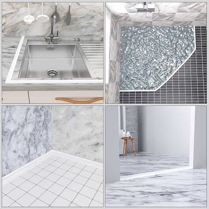 67Inch Collapsible Shower Threshold Water Dam Barrier, Self Adhesive Silicone - Image 7