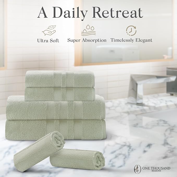 Premium Staple Cotton Bathroom Towel Set - Image 5