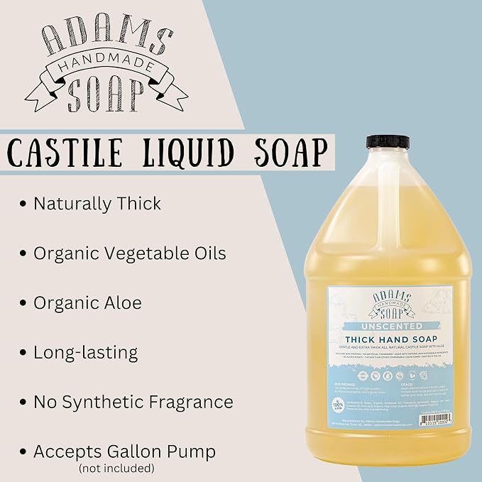 Adams Handmade Soap Thick Organic Castile Liquid Hand Soap 4 Gallon Refill- - Image 2