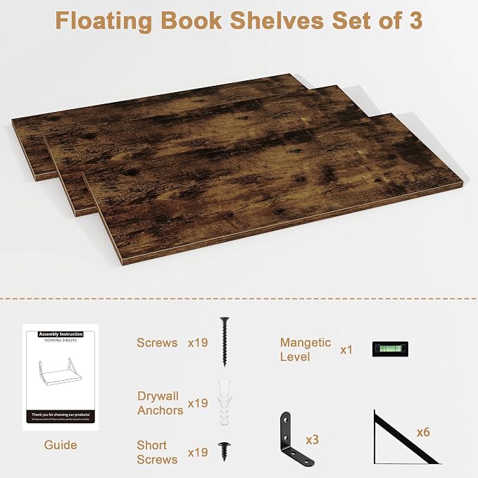 Fun Memories Floating Bookshelves, Decorative Wall Shelf - Image 7