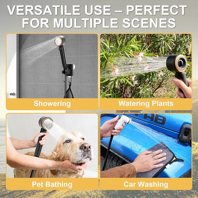 Portable Shower for Camping, Rechargeable Camping Shower Pump - Image 6