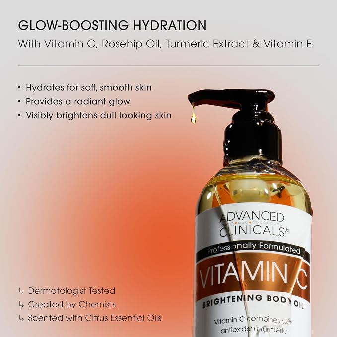 Advanced Clinicals Vitamin C Brightening Body Oil - Image 2