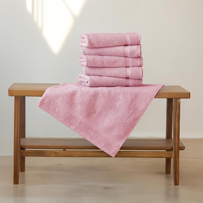 SALBAKOS 100% Turkish Cotton Hand Towel Set of 6 16x30 inch | Heirloom Quality - Image 2