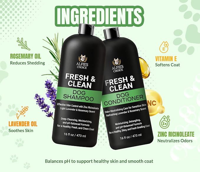 ALFIE'S CHOICE Fresh & Clean Dog Shampoo and Conditioner Set | 16 fl oz Each | - Image 4