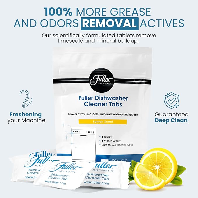 Fuller Dishwasher Cleaner Tabs – Lemon Scent – Eliminates Limescale, Grease & - Image 3