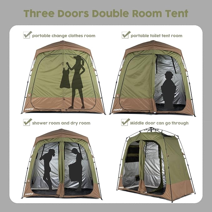 Camping Shower Tent Deluxe Changing Room Easy Set Up Privacy Shelter, Large - Image 6