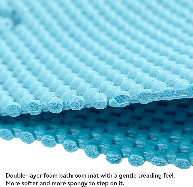 Double Layer Foam Non Slip Bathtub Mat 37x17in, More Comfortable and Thicker - Image 2