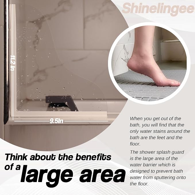 Shineligee 2 Pack Updated Shower Splash Guard, Large Splash Guards - Image 3
