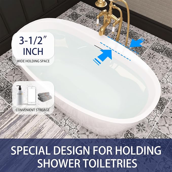 59" Acrylic Free Standing Tub, Stand Alone Tub, Freestanding Bathtub, Soaking - Image 3