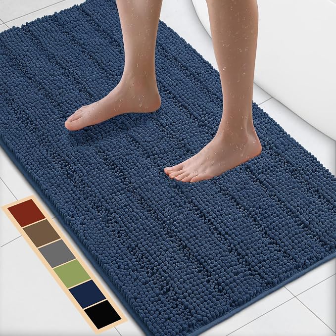 Bcoimo 44"×24" Chenille Bath Mat – Non-Slip by Bcoimo