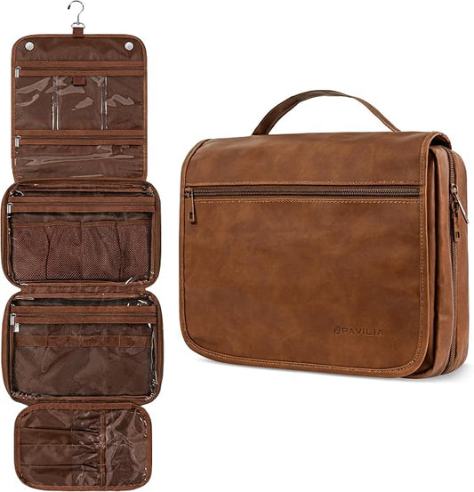 PAVILIA Hanging Toiletry Bag Women Men, Foldable Cosmetic Organizer Travel Bag by PAVILIA
