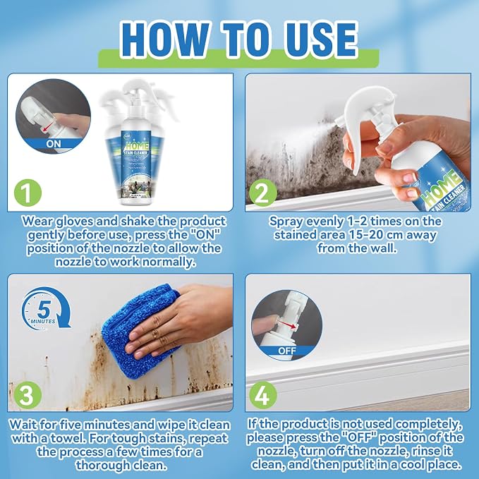 Wall Cleaner Spray, Household Mold Stain Cleaning Spray Deep Clean, All-Purpose - Image 6