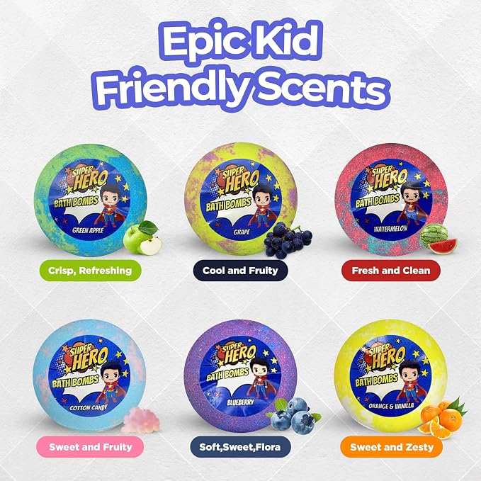 EvolutionUSA Purple Epic Superhero Bath Bombs - Image 3