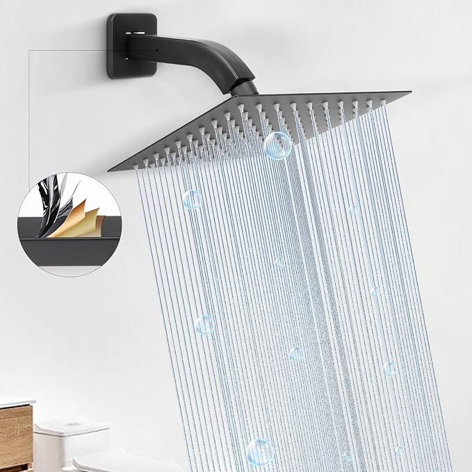 HarJue Shower Arm with Flange and Teflon Tape, Wall Mounted Square Shower Pipe - Image 5
