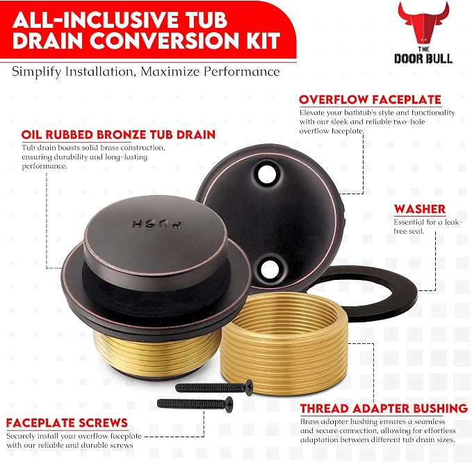 Tip-Toe Bathtub Drain Trim Kit - Image 3