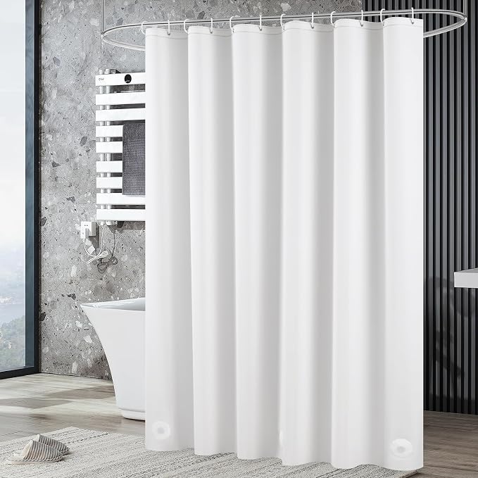 UFRIDAY White Shower Curtain Liner Premium PEVA 72 x72 inch, Heavy Duty Shower - Image 8