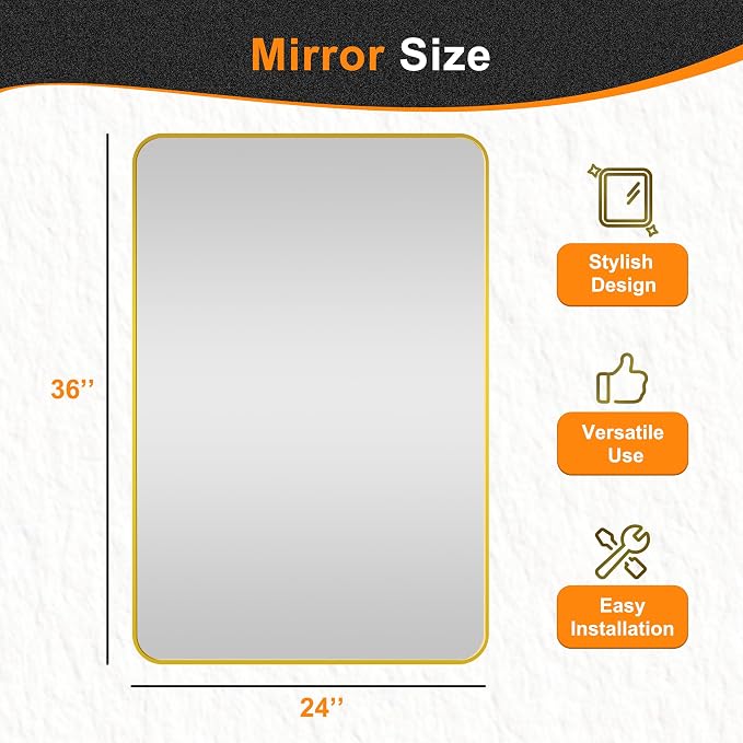Delma Bathroom Vanity Mirror, High-Definition Bathroom Mirror, Versatile - Image 8