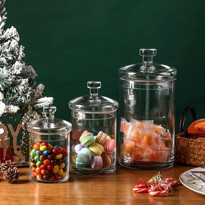 MyGift Glass Apothecary Jar Set - Image 2