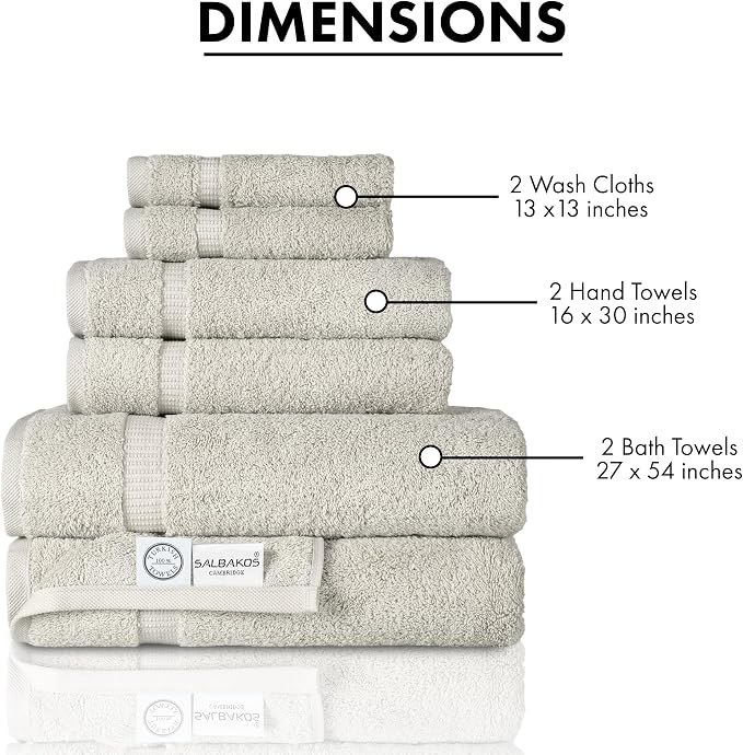 SALBAKOS 100% Turkish Cotton 6-Piece Towel Set | Heirloom Quality Hotel & Spa - Image 6