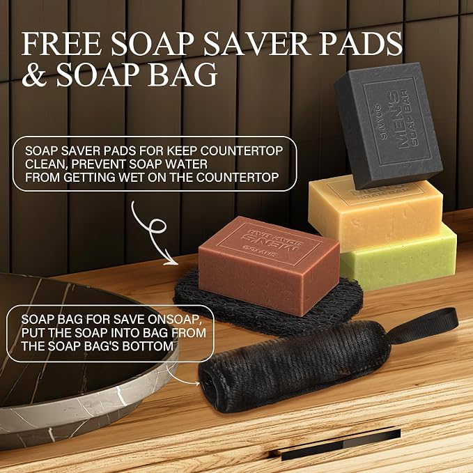SHVYOG Mens Soap, 4 Pack Mens Bar Soap, Gift - Image 7