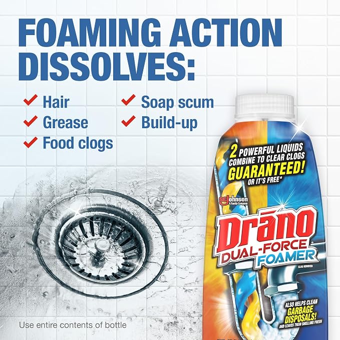 Drano Dual-Force Foamer Clog Remover, 17 oz - Image 3