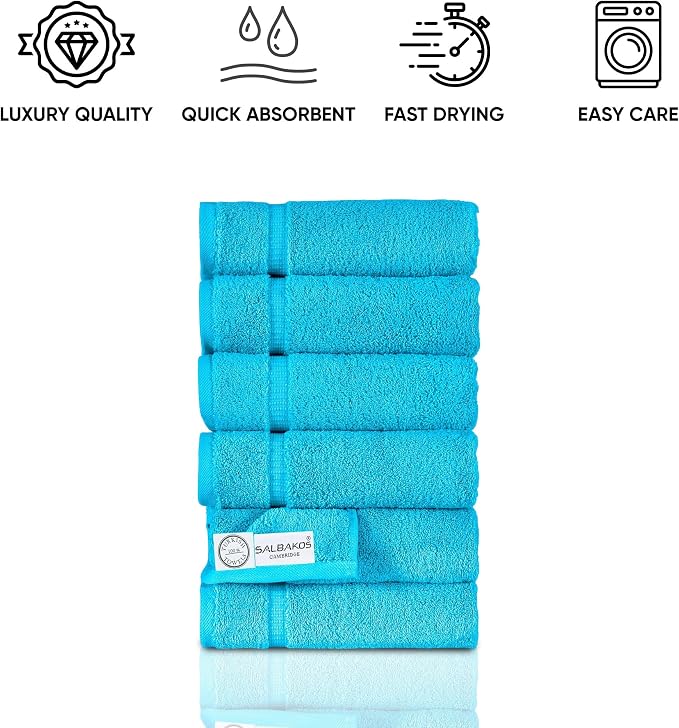 SALBAKOS 100% Turkish Cotton Hand Towel Set of 6 16x30 inch | Heirloom Quality - Image 7