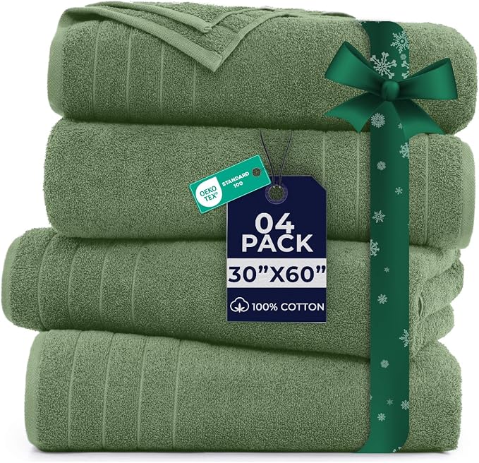 DAN River Extra Large Bath Towels Set of 4, 30 x 60 Inches by DanRiver