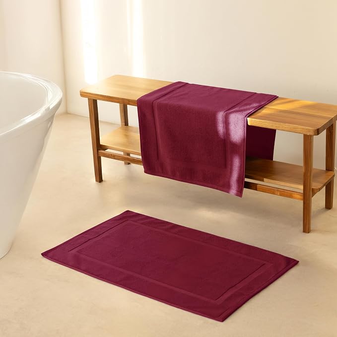 SALBAKOS 100% Turkish Cotton Bath Mat Set 2-Piece - Image 2
