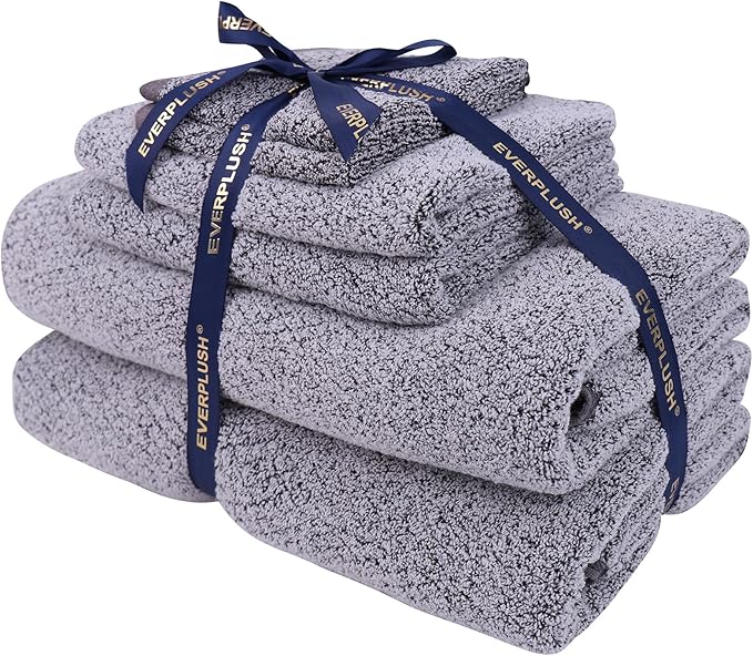 Everplush Diamond Collection 6-Piece Bath Sheet Towel Set, Soft Plush Jacquard by Everplush