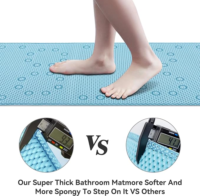 Double Layer Foam Non Slip Bathtub Mat 37x17in, More Comfortable and Thicker - Image 4